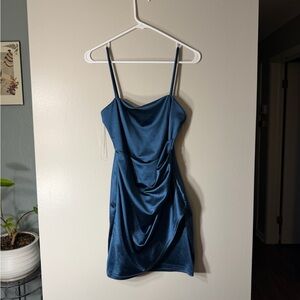 Windsor Midnight Blue Satin Mini Dress